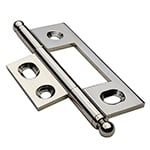 non mortised hinges in polished nickel