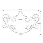 CH-8 Series Chippendale Drawer Pull Line Drawing