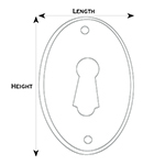 FE-5 Keyhole Escutcheon Line Drawing