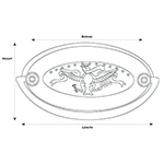 H-2 Eagle Pattern Hepplewhtie Drawer Pull Line Drawing