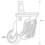 CF-7 Claw Foot Caster Line Drawing