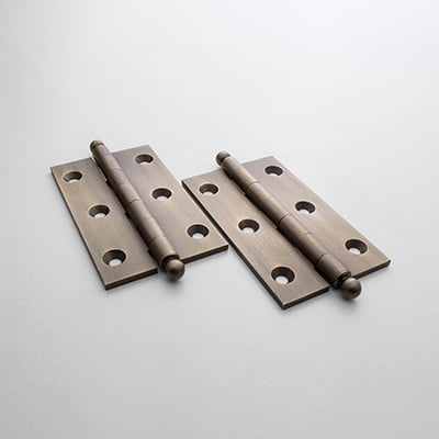 PB-409B Solid Brass Butt Hinge with Ball Tips