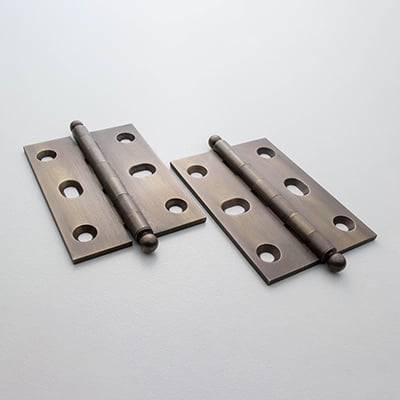PB-410B Solid Brass Butt Hinge with Ball Tips