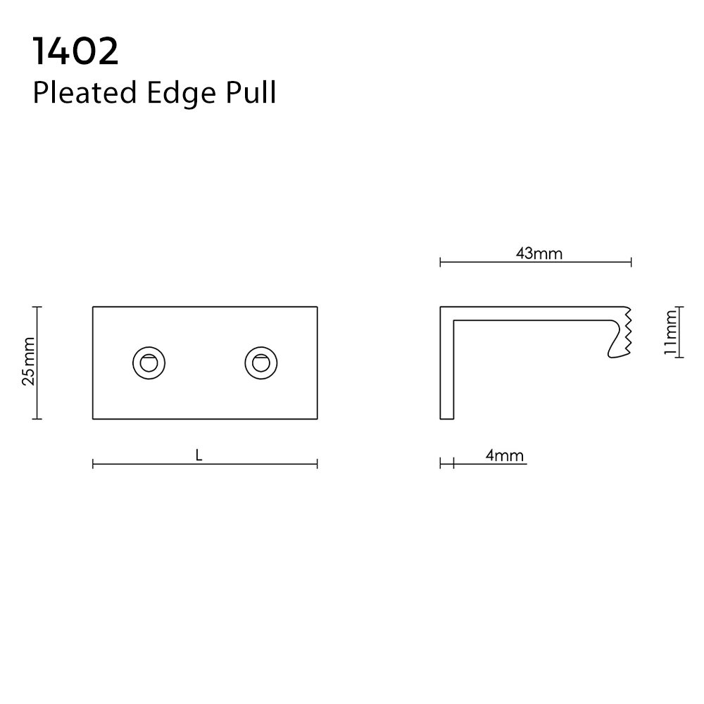 PLTD-1402-75) Pleated 3 Edge Pull, Pleated Collection