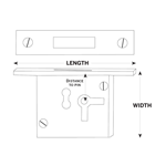 LK-21 Left Handed Cabinet Lock Line Drawing