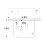 LK-22 Right Handed Cabinet Lock Line Drawing