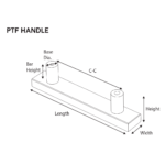 4-3/4" Handle w/ PTF Texture - Gloss Stainless Steel