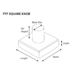 1-3/16" PTF-S30 Square Knob w/ PTF Texture