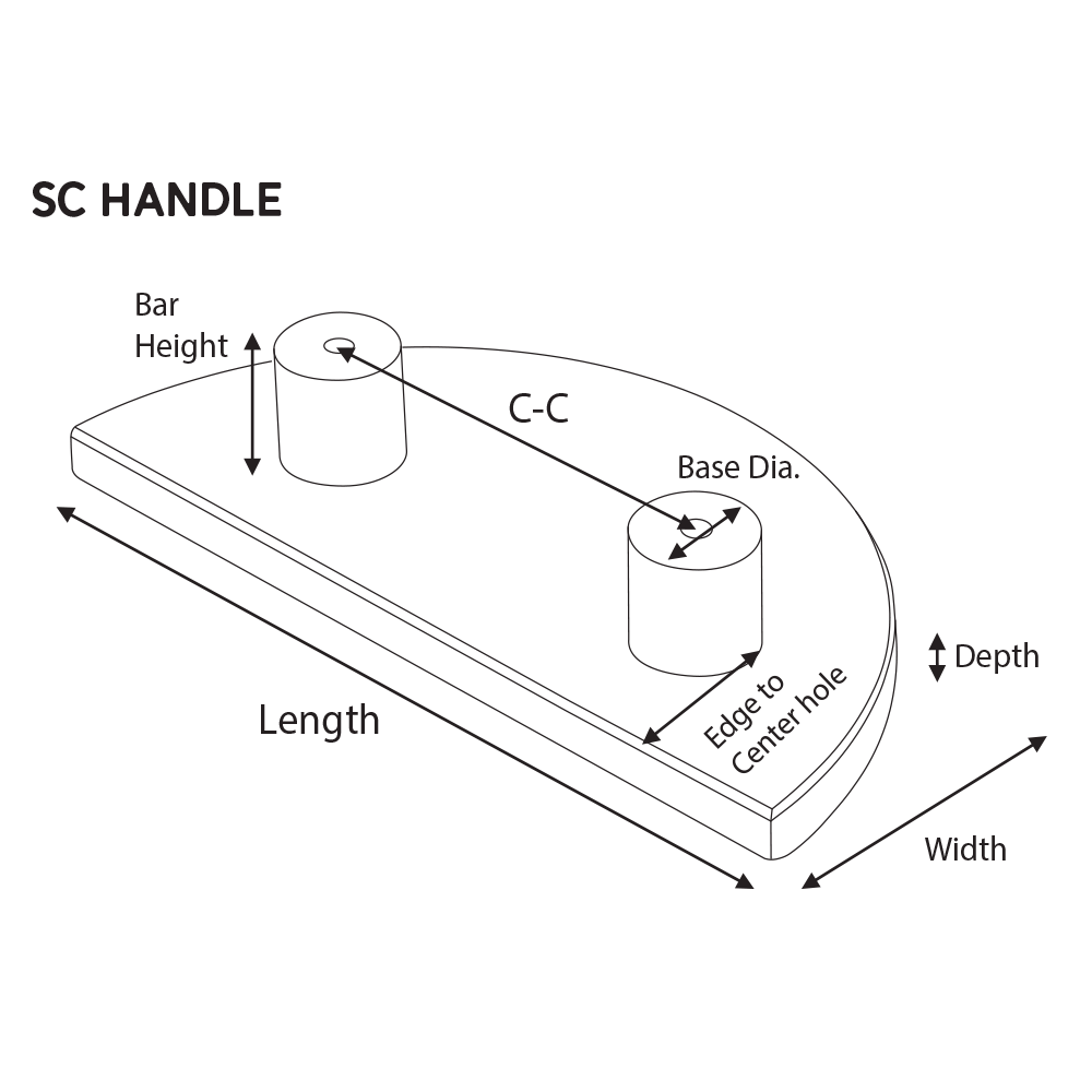 11-3/4″ Semi Circular Handle w/ Forged Texture