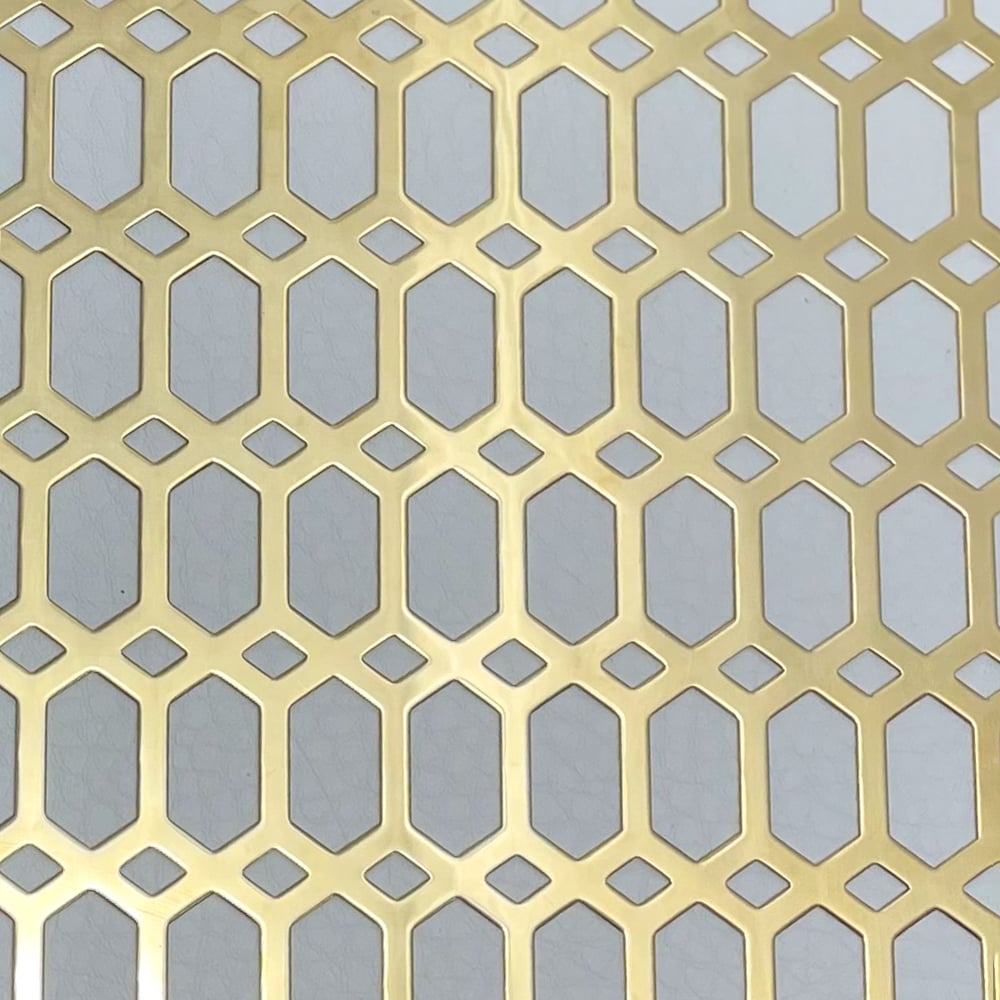 G207 Honeycomb Grille Sample Board – Polished Brass Unlacquered