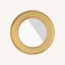 Gold circular ring with a hollow center on a light background